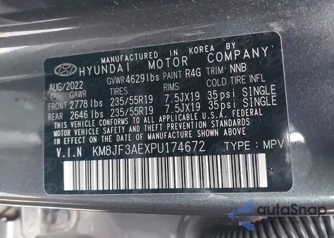 2023 Hyundai Tucson N Line z USA, uszkodzony, nr VIN KM8JF3AEXPU174672